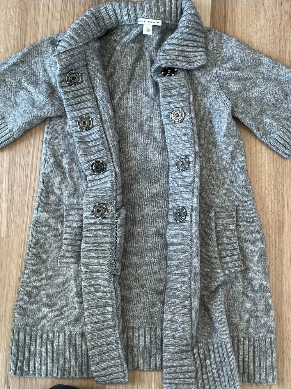 Banana Republic Women S Gray Cardigan Wool Cashmere Minimalist Quiet Luxury Y2K